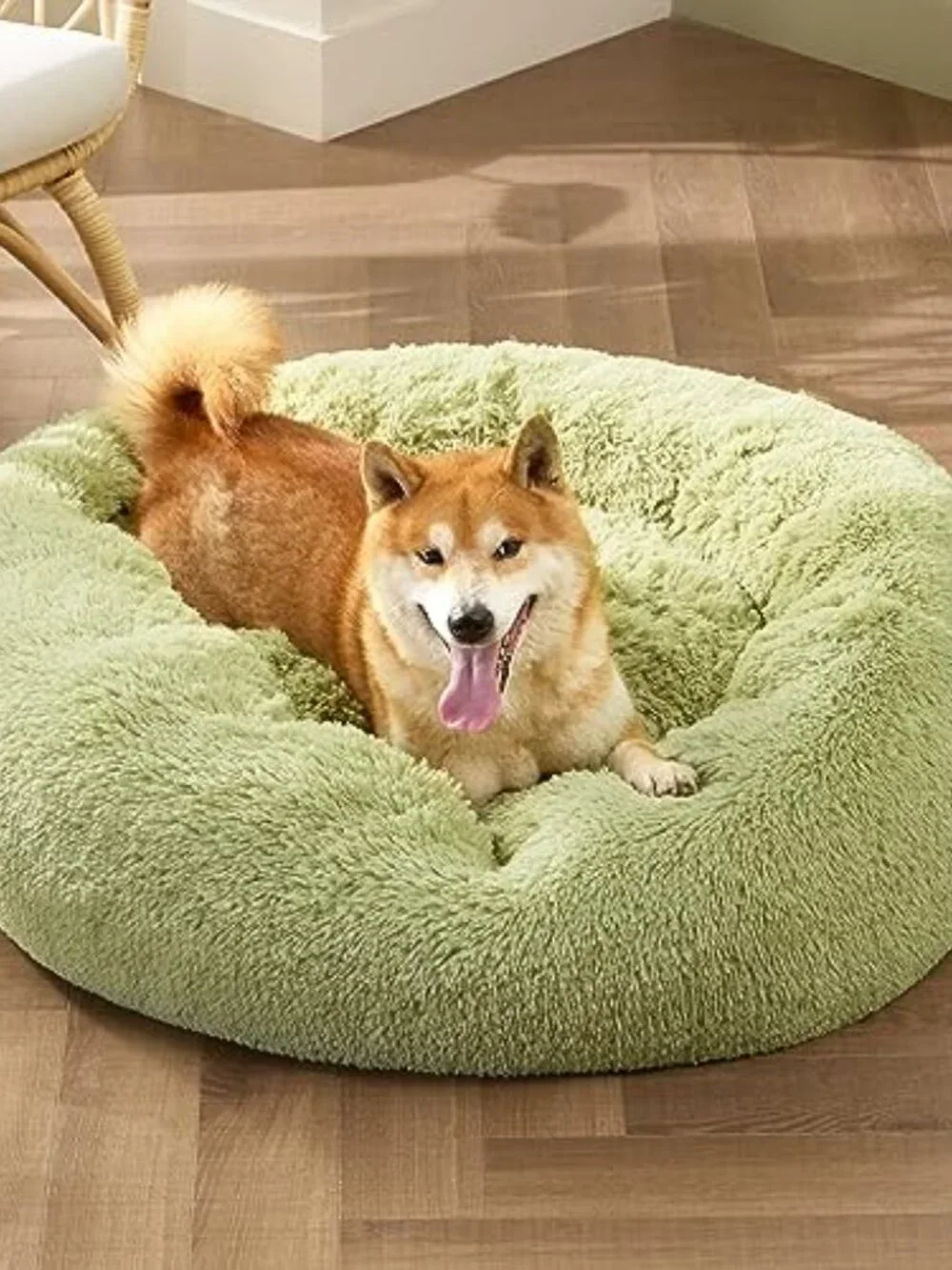 New Calming Dog Bed for Medium Dogs - Donut Washable Medium Pet Bed, Anti-Slip